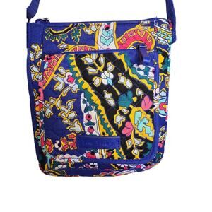 Vera Bradley Crossbody Royal Blue Paisley Floral Hipster Purse Romantic Paisley